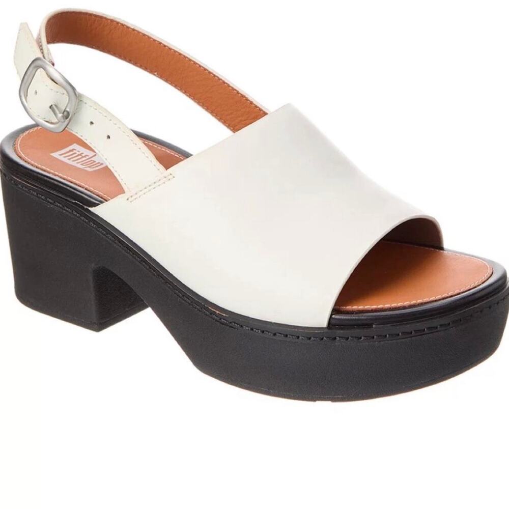 Fitflop white platform sandals with